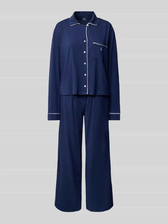 Zdjęcie produktu Piżama z wyhaftowanymi logo model ‘POLO ESSENTIALS’ Polo Ralph Lauren Ciemnoniebieski