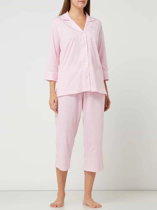 Zdjęcie produktu piżama z wzorem w paski Lauren Ralph Lauren Różowy