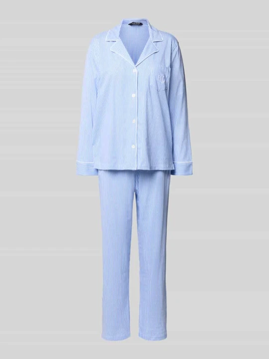 Zdjęcie produktu Piżama z wzorem w paski Lauren Ralph Lauren Błękitny