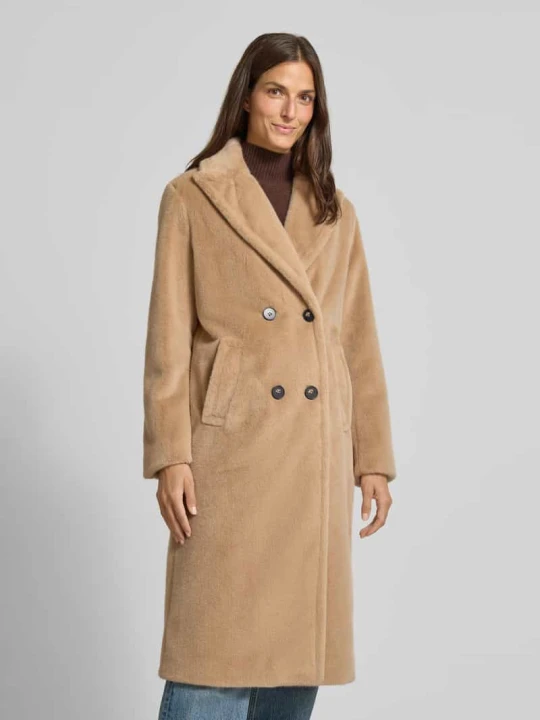 Zdjęcie produktu Płaszcz długi o kroju regular fit z futerka Marc Cain Camel