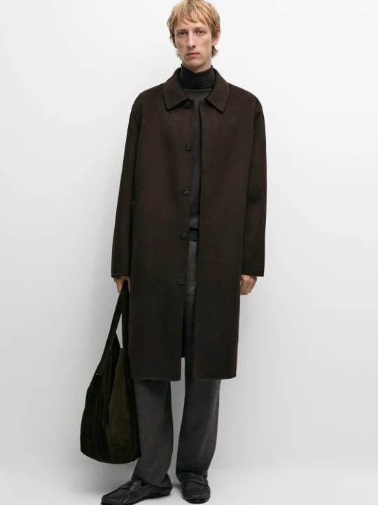 Zdjęcie produktu Płaszcz Dwuwarstwowy Ze 100% Kaszmiru - Brązowy - Massimo Dutti - Male