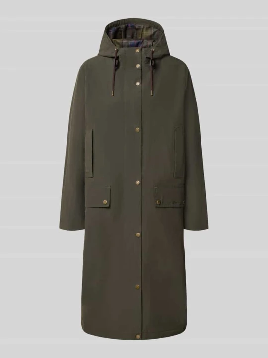 Zdjęcie produktu płaszcz funkcyjny o kroju regular fit z wyhaftowanym logo model 'MATILDE' Barbour Oliwkowy