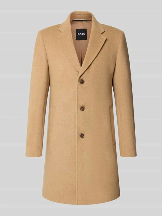 Zdjęcie produktu Płaszcz funkcyjny o kroju slim fit z mieszanki wełny model 'HYDE' Boss Camel