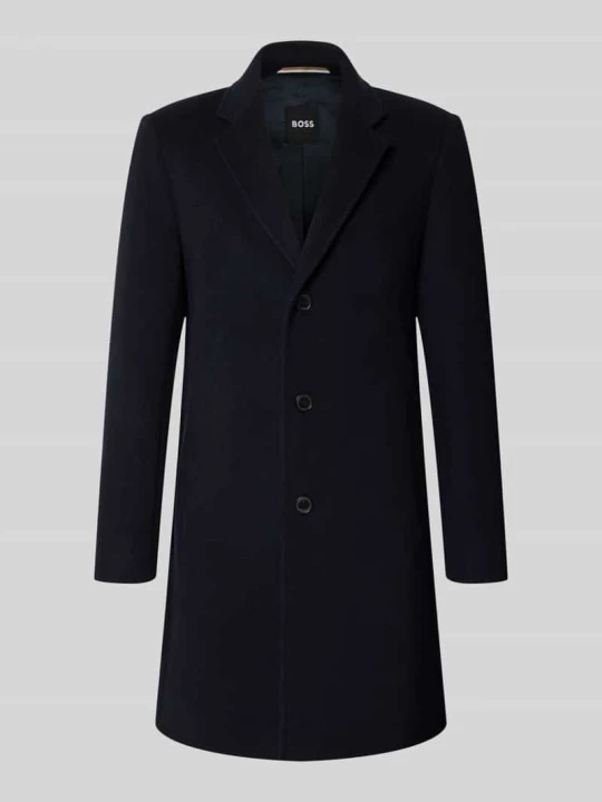 Zdjęcie produktu Płaszcz funkcyjny o kroju slim fit z mieszanki wełny model 'HYDE' Boss Granatowy