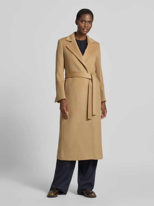 Zdjęcie produktu płaszcz krój regular fit z czystej żywej wełny model 'LONGRUN' MAX&Co. Camel