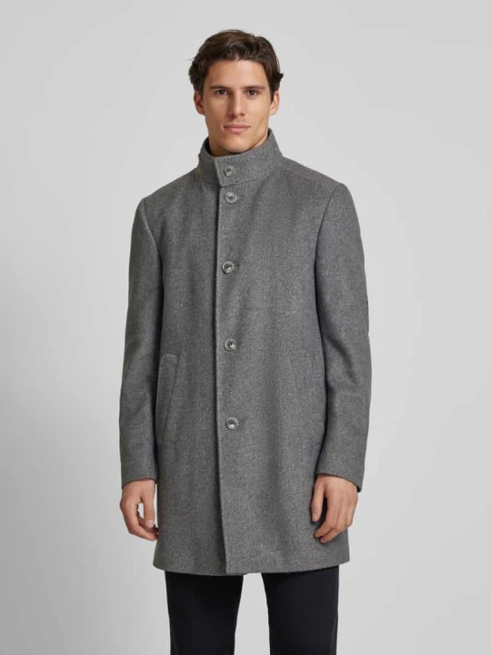 Zdjęcie produktu Płaszcz krótki męski JOOP! Collection;Mieszanka bawełny;Prosty krój;Model ‘Maron’;Stójka;Boczne wpuszczane kieszenie;Szwy działowe;Zapięcie na guzik;Długość tył Średnioszary