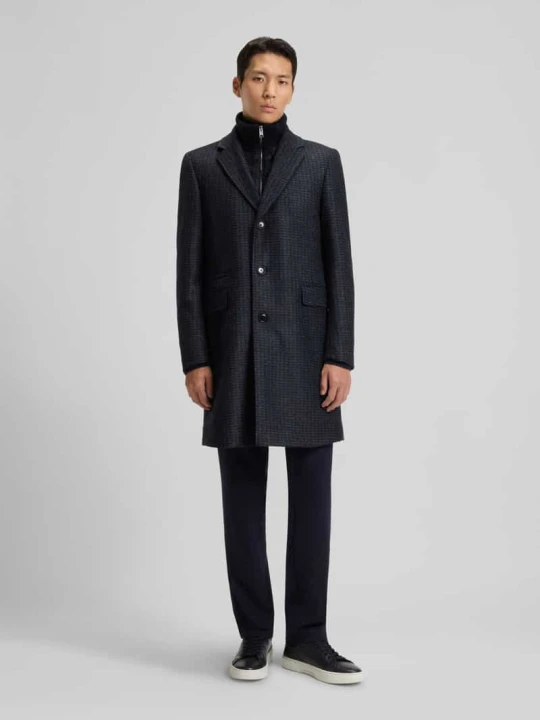 Zdjęcie produktu Płaszcz o kroju krój slim fit z domieszką wełny dziewiczej model 'H-HYDE-J-BIB-PAD-254' Boss Granatowy