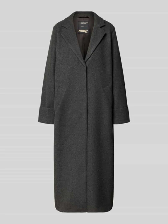 Zdjęcie produktu płaszcz o kroju oversized fit z kołnierzem z połami model 'Caddy' Noisy May Ciemnoszary