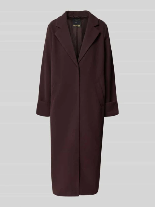 Zdjęcie produktu płaszcz o kroju oversized fit z kołnierzem z połami model 'Caddy' Noisy May Czekoladowy