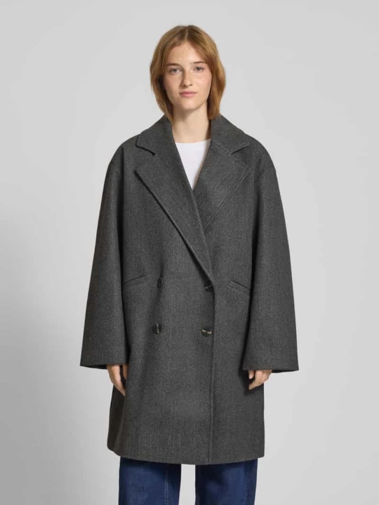 Zdjęcie produktu Płaszcz o kroju oversized z kołnierzem z połami model ‘BLAKE’ Only Antracytowy