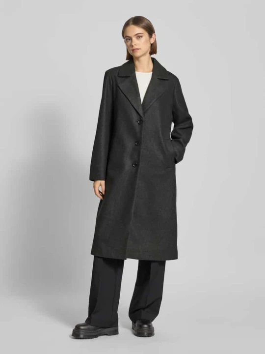 Zdjęcie produktu Płaszcz o kroju oversized z kołnierzem z połami model ‘LISA LIFE’ Only Antracytowy melanż