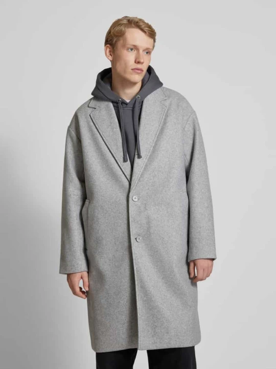 Zdjęcie produktu Płaszcz o kroju oversized z kołnierzem z połami model ‘WORF’ Only & Sons Jasnoszary melanż
