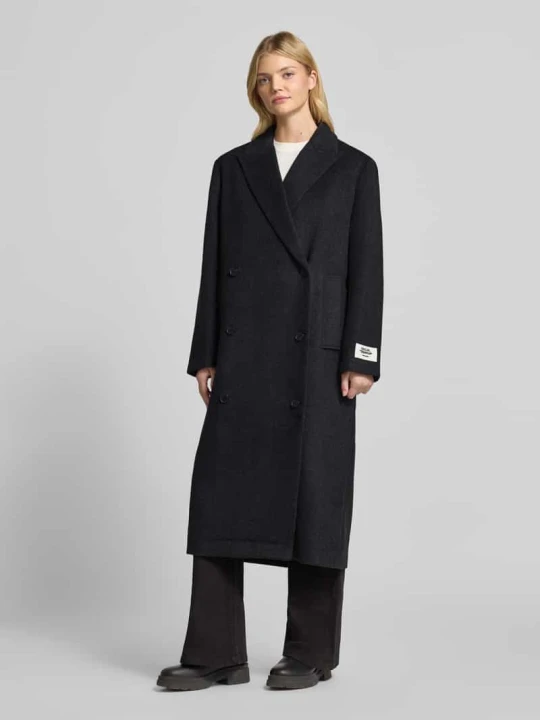 Zdjęcie produktu Płaszcz o kroju oversized z mieszanki wełny Karo Kauer Jasnoszary