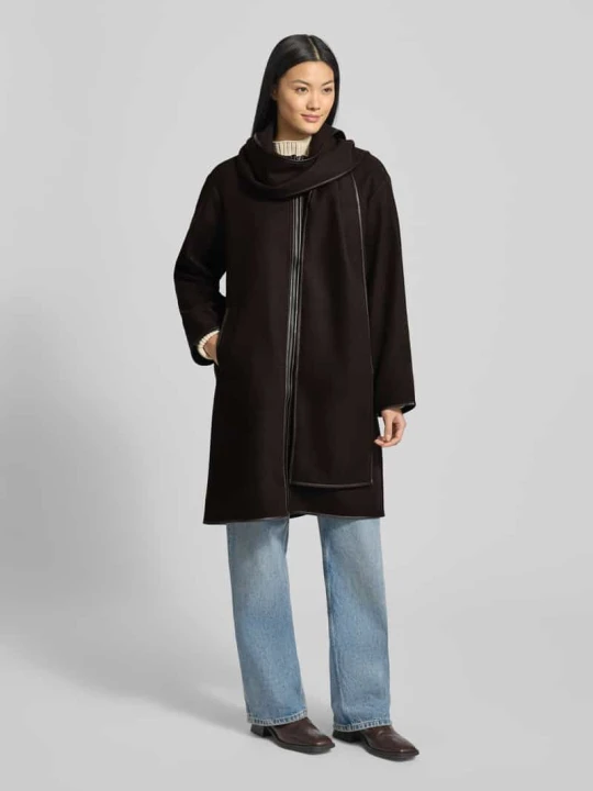 Zdjęcie produktu Płaszcz o kroju oversized z szalowym kołnierzem model ‘FORTUNE MANJA’ Vero Moda Czekoladowy