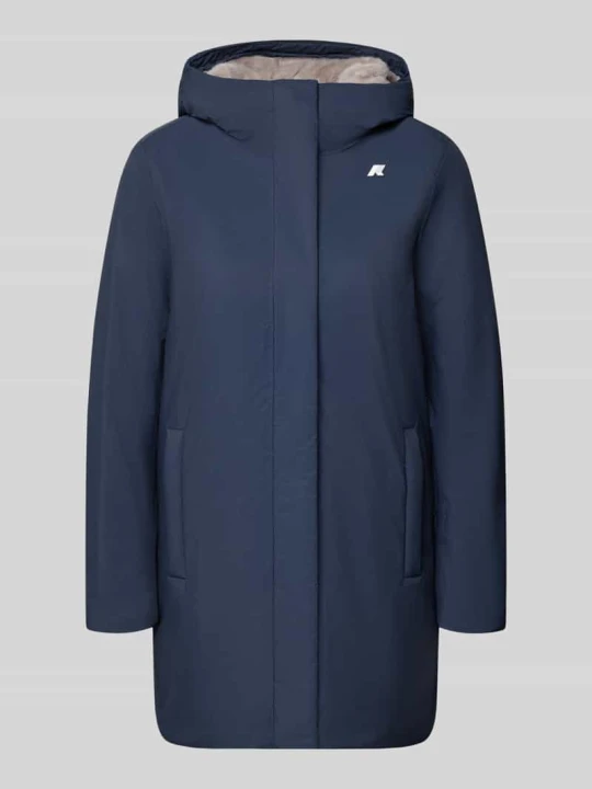 Zdjęcie produktu płaszcz o kroju regular fit z aplikacją z logo model 'SOPHIE' K-way Granatowy