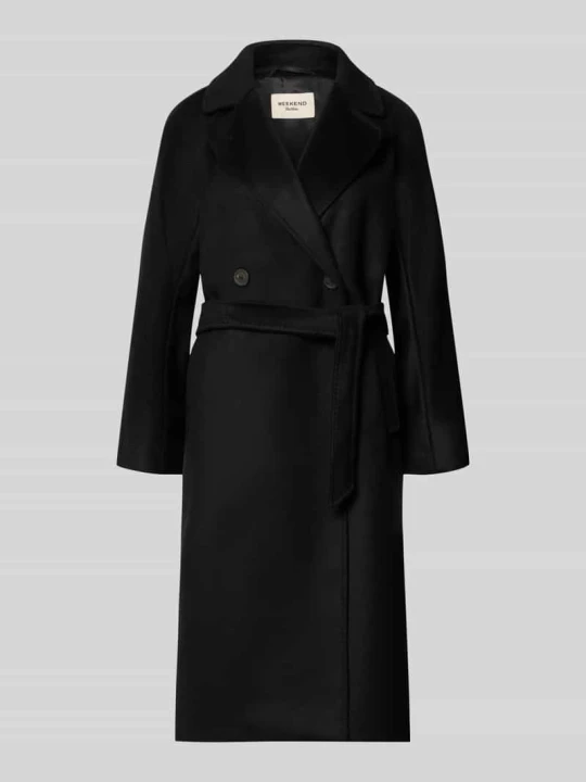 Zdjęcie produktu płaszcz o kroju regular fit z czystej żywej wełny model 'RESINA' Weekend Max Mara Czarny
