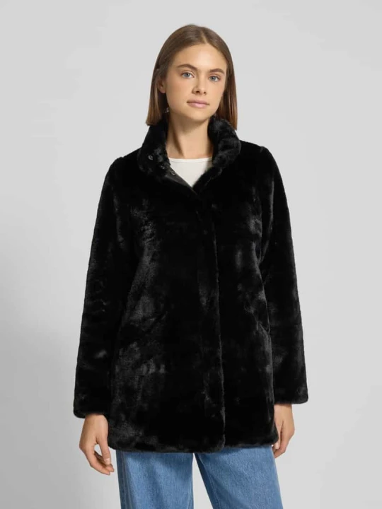Zdjęcie produktu Płaszcz o kroju regular fit z imitacji futra model ‘VIDA’ Only Czarny