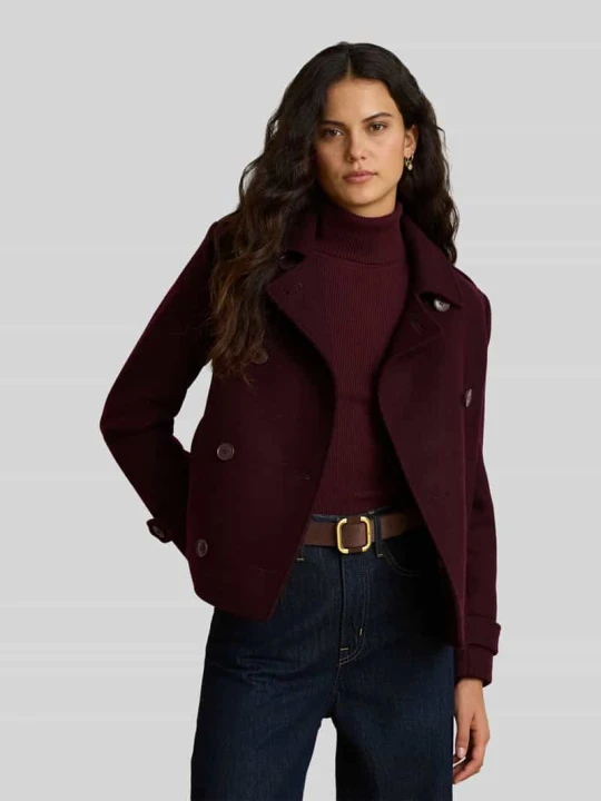 Zdjęcie produktu Płaszcz o kroju regular fit z mieszanki wełny Lauren Ralph Lauren Bordowy