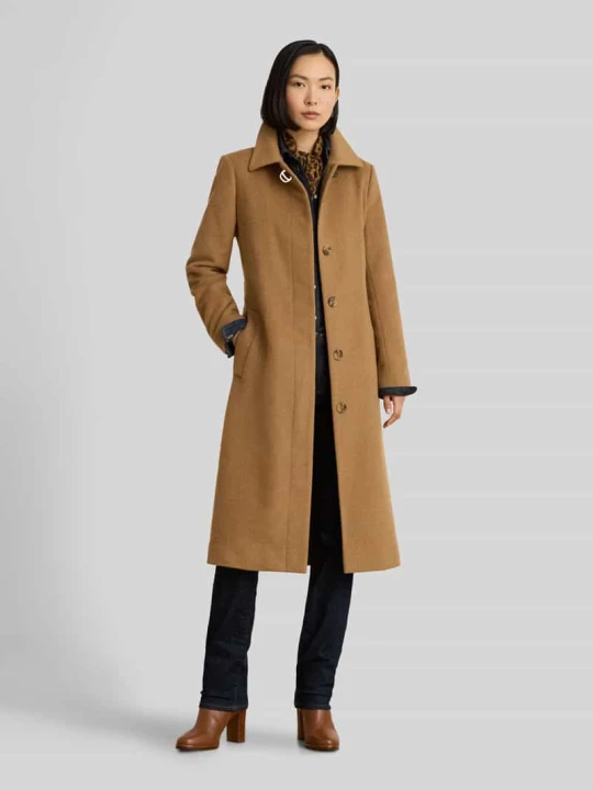 Zdjęcie produktu płaszcz o kroju regular fit z mieszanki wełny z domieszką kaszmiru Lauren Ralph Lauren Camel