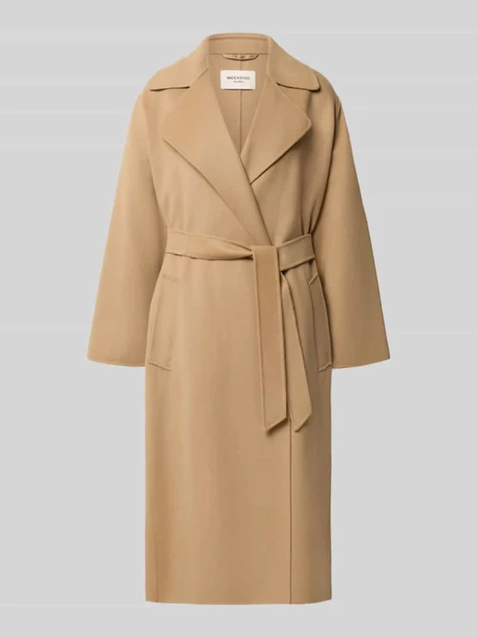 Zdjęcie produktu płaszcz o kroju regular fit z mieszanki żywej wełny model 'OPEROSO' Weekend Max Mara Camel