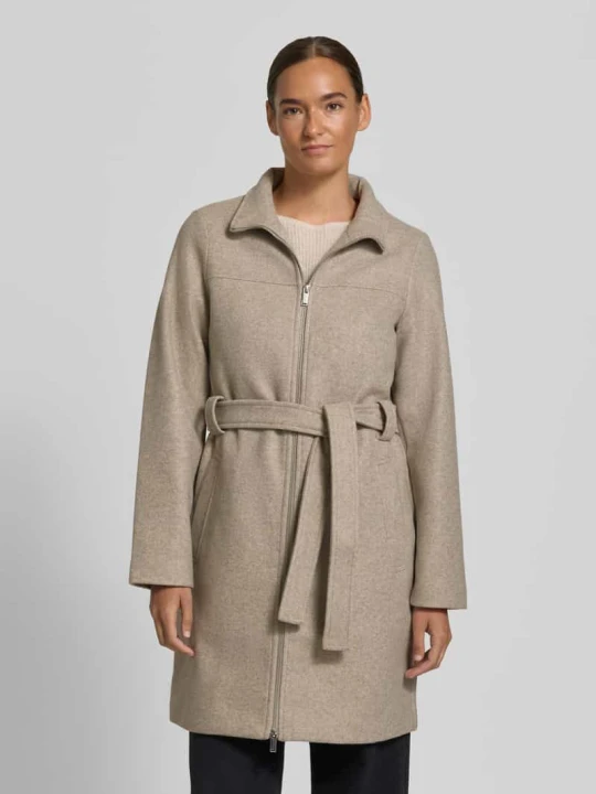Zdjęcie produktu Płaszcz o kroju regular fit z paskiem w talii Vero Moda Piaskowy