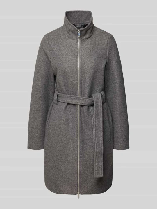 Zdjęcie produktu Płaszcz o kroju regular fit z paskiem w talii Vero Moda Średnioszary