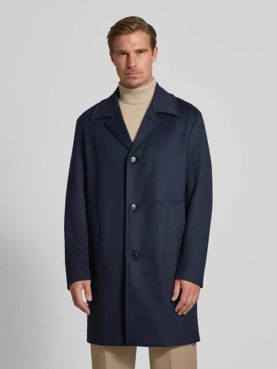 Zdjęcie produktu Płaszcz o kroju relaxed fit z kołnierzem z połami model ‘CLARK’ Boss Granatowy
