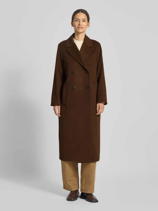 Zdjęcie produktu Płaszcz o kroju relaxed fit z mieszanki wełny i wełny z alpaki model ‘ZUFOLO’ Weekend Max Mara Czekoladowy