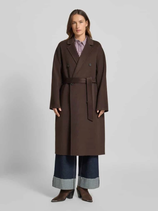 Zdjęcie produktu Płaszcz o kroju relaxed fit z mieszanki wełny Marc O'Polo Ciemnobrązowy
