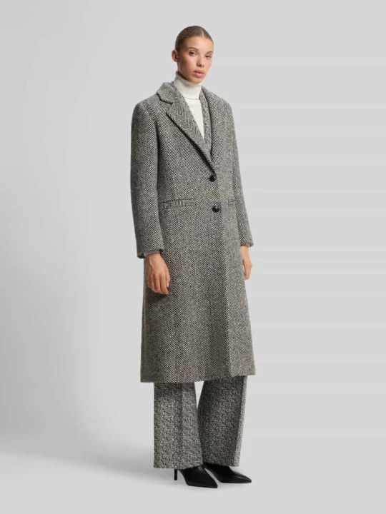 Zdjęcie produktu Płaszcz o kroju relaxed fit z mieszanki wełny model 'Mojeni' Hugo Czarny