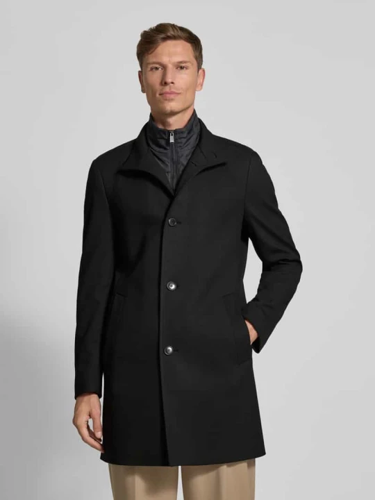 Zdjęcie produktu Płaszcz o kroju slim fit z fakturowanym wzorem model ‘HYDE’ Boss Czarny