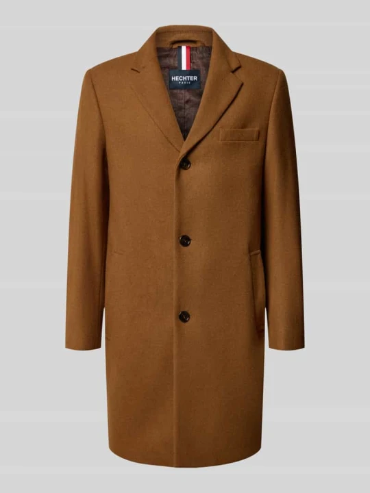 Zdjęcie produktu Płaszcz o kroju slim fit z kołnierzem z połami HECHTER PARIS Beżowy