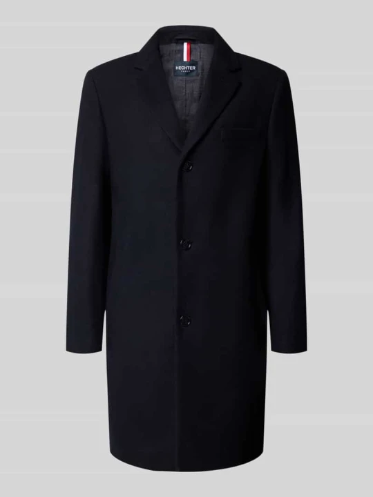 Zdjęcie produktu Płaszcz o kroju slim fit z kołnierzem z połami HECHTER PARIS Granatowy