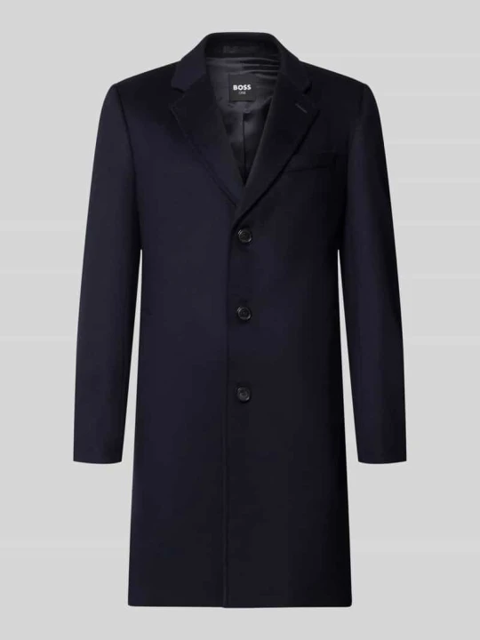 Zdjęcie produktu płaszcz o kroju slim fit z mieszanki wełny i kaszmiru model 'H-Hyde-264' Boss Granatowy
