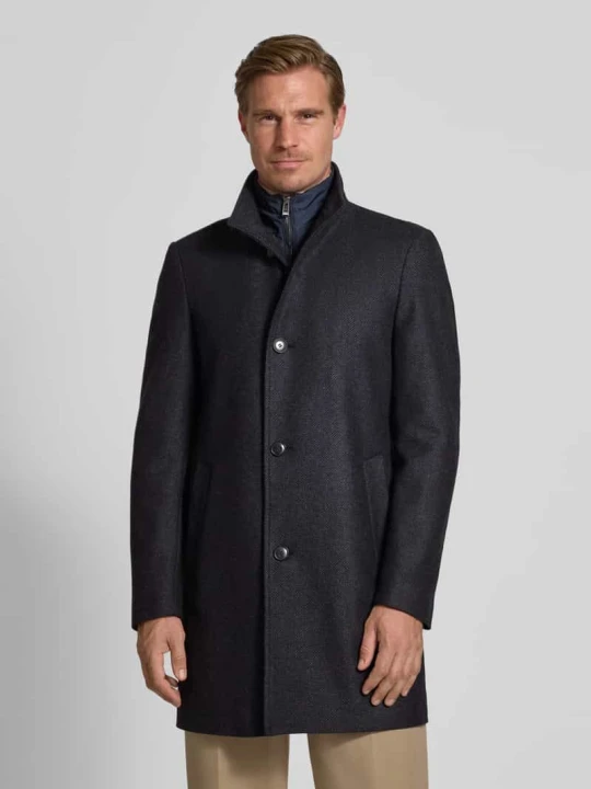 Zdjęcie produktu Płaszcz wełniany o kroju slim fit z mieszanki wełny model 'HYDE' Boss Granatowy