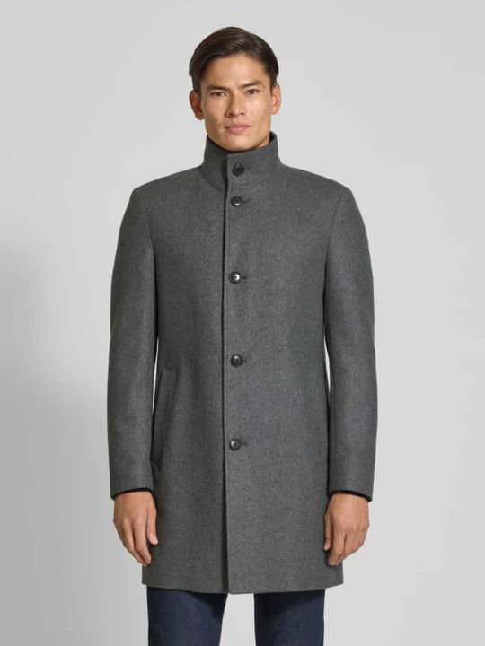 Zdjęcie produktu Płaszcz wełniany o kroju slim fit z mieszanki wełny model 'HYDE' Boss Średnioszary