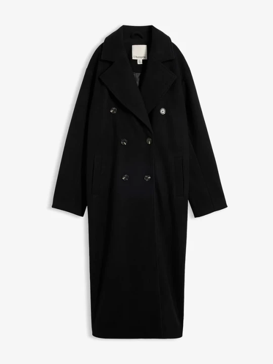 Zdjęcie produktu Płaszcz oversize z imitacji wełny BonPrix czarny