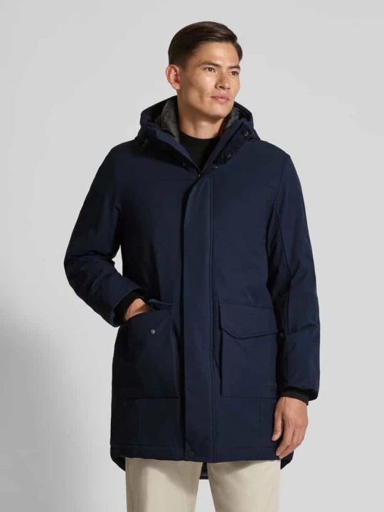 Zdjęcie produktu Płaszcz parka o kroju regular fit z wodoodpornego materiału Tom Tailor Ciemnoniebieski
