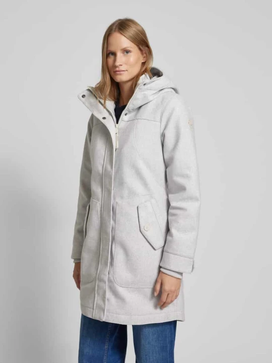 Zdjęcie produktu Płaszcz parka z kieszeniami z patką model „Janissa” Ragwear Jasnoszary melanż