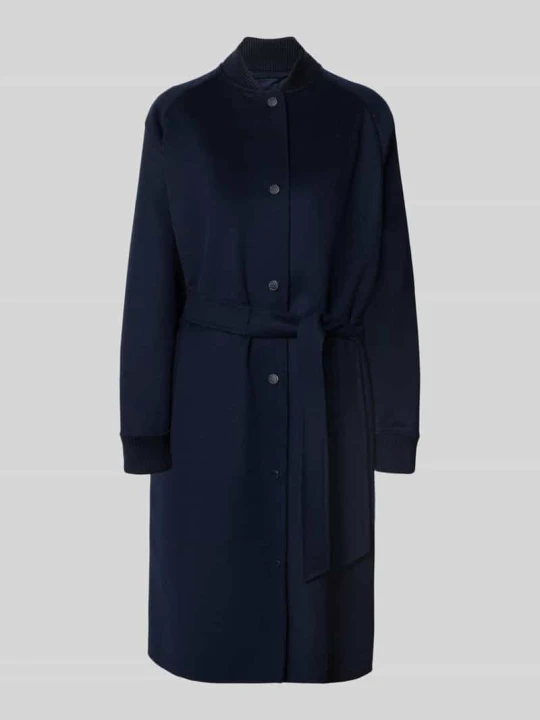 Zdjęcie produktu płaszcz pikowany o kroju regular fit z czystej żywej wełny model 'ABBONO' Weekend Max Mara Granatowy