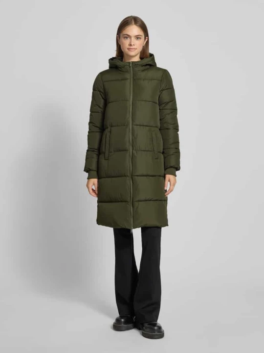 Zdjęcie produktu Płaszcz pikowany o kroju regular fit z dodatkowymi mankietami model ‘BEE’ Pieces Khaki
