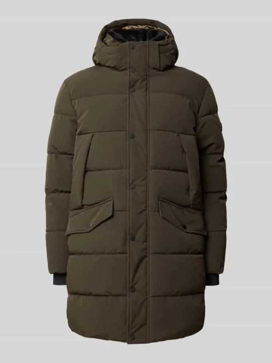 Zdjęcie produktu płaszcz pikowany o kroju regular fit z kapturem model 'HORIZON' CINQUE Oliwkowy