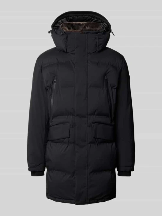 Zdjęcie produktu płaszcz pikowany o kroju regular fit z odpinanym kaptur model 'Ambience' Strellson Czarny