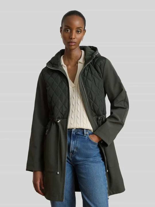 Zdjęcie produktu płaszcz pikowany o kroju regular fit z tunelem Lauren Ralph Lauren Ciemnozielony