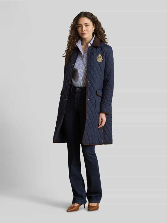 Zdjęcie produktu Płaszcz pikowany o kroju regular fit z wyhaftowanym logo Lauren Ralph Lauren Granatowy