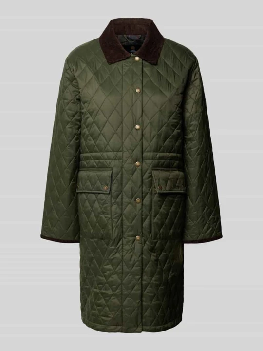 Zdjęcie produktu płaszcz pikowany o kroju regular fit z zatrzaskami Barbour Oliwkowy