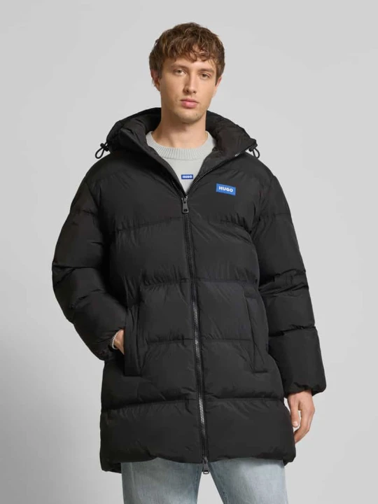 Zdjęcie produktu Płaszcz pikowany o kroju relaxed fit z naszywką z logo model ‘BODI’ Hugo Czarny