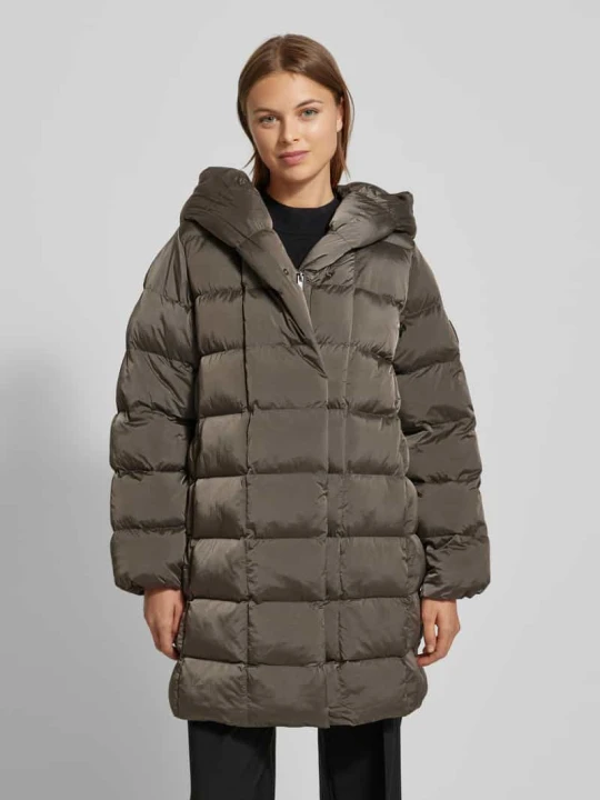 Zdjęcie produktu Płaszcz pikowany z efektem błyszczącym z kapturem Calvin Klein Beżowy