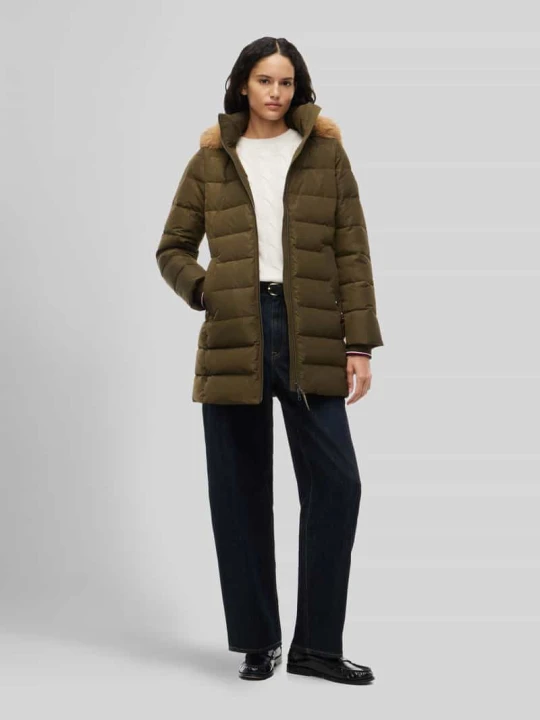 Zdjęcie produktu Płaszcz pikowany z kaptur ze sztucznego kożuszka model 'TYRA' Tommy Hilfiger Khaki
