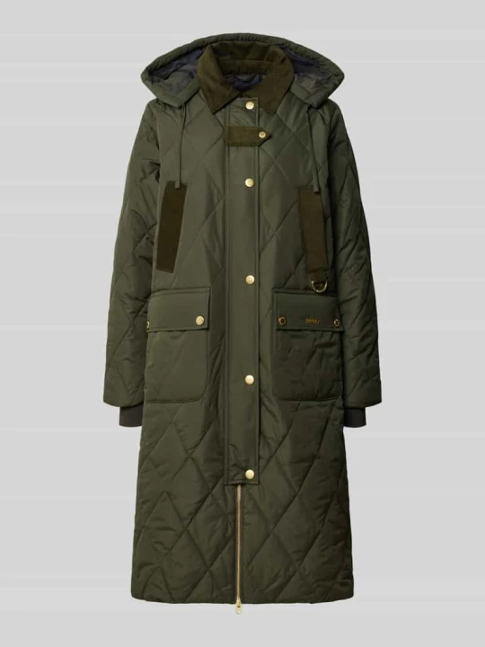 Zdjęcie produktu Płaszcz pikowany z kapturem Barbour Oliwkowy